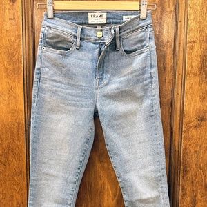 Frame Le High Skinny Crop Slit Rivet Jeans Size 25